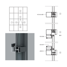 Aluminum Curtain Wall Profile exposed frame hidden frame